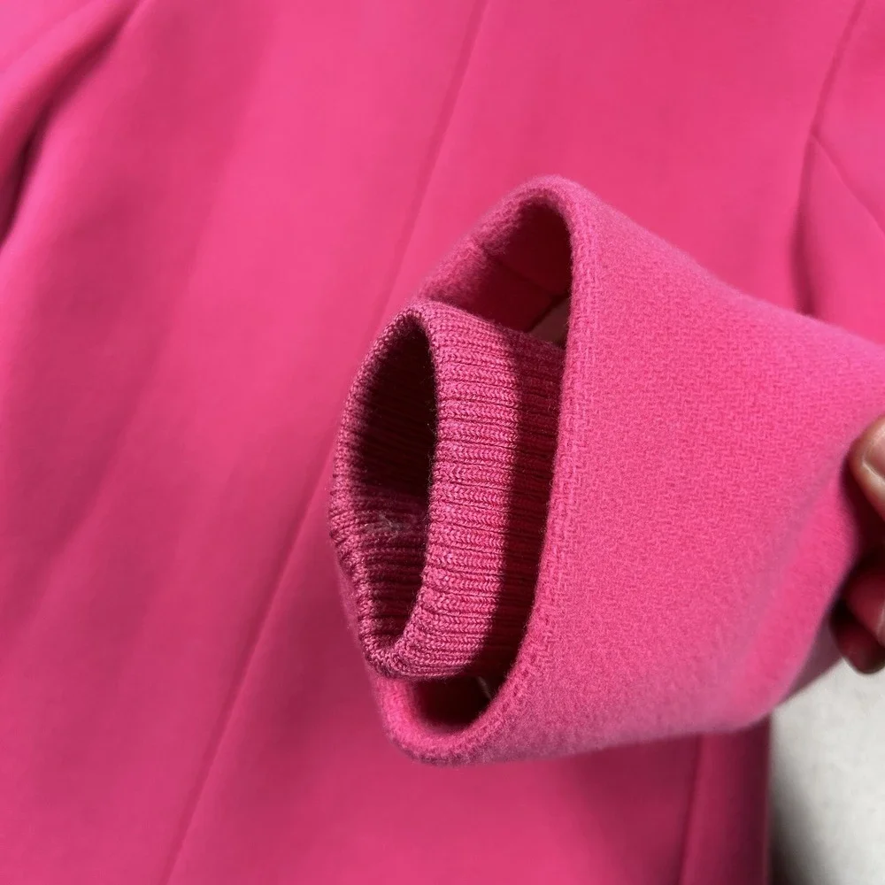 J. Crew Coat Womens 0P Petite Nello Gori Italian Stadium Cloth Wool Blend Pink - Picture 8 of 11